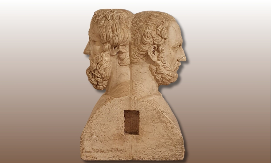  bust of Thucydides (left) and Herodotus (right). 