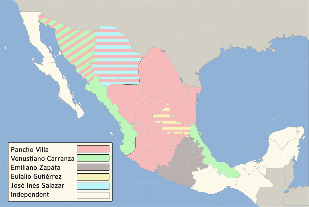 map of Mexico 1915